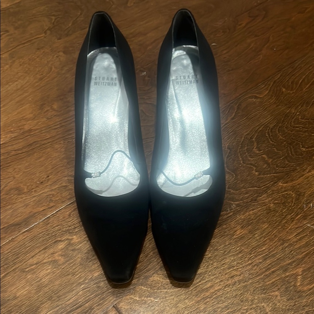 Stuart Weitzman Black Heels Classic Pointed Toe